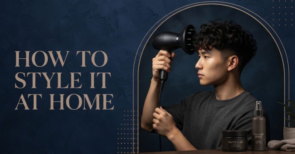 How do you style a fluffy mid taper fade at home?