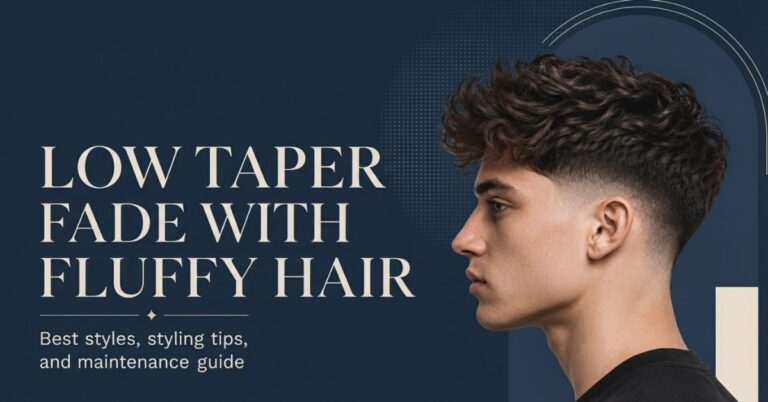 Low taper fade with fluffy hair